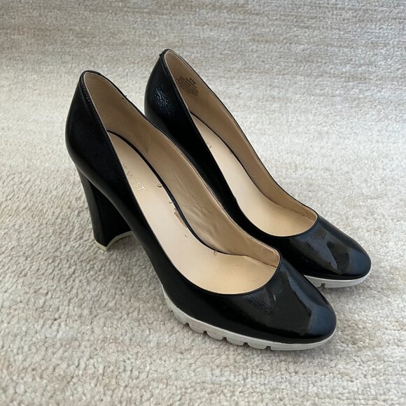 Nine West Edrica Black Platform Chunky High Heels Shoes 9.5 - Picture 4 of 12